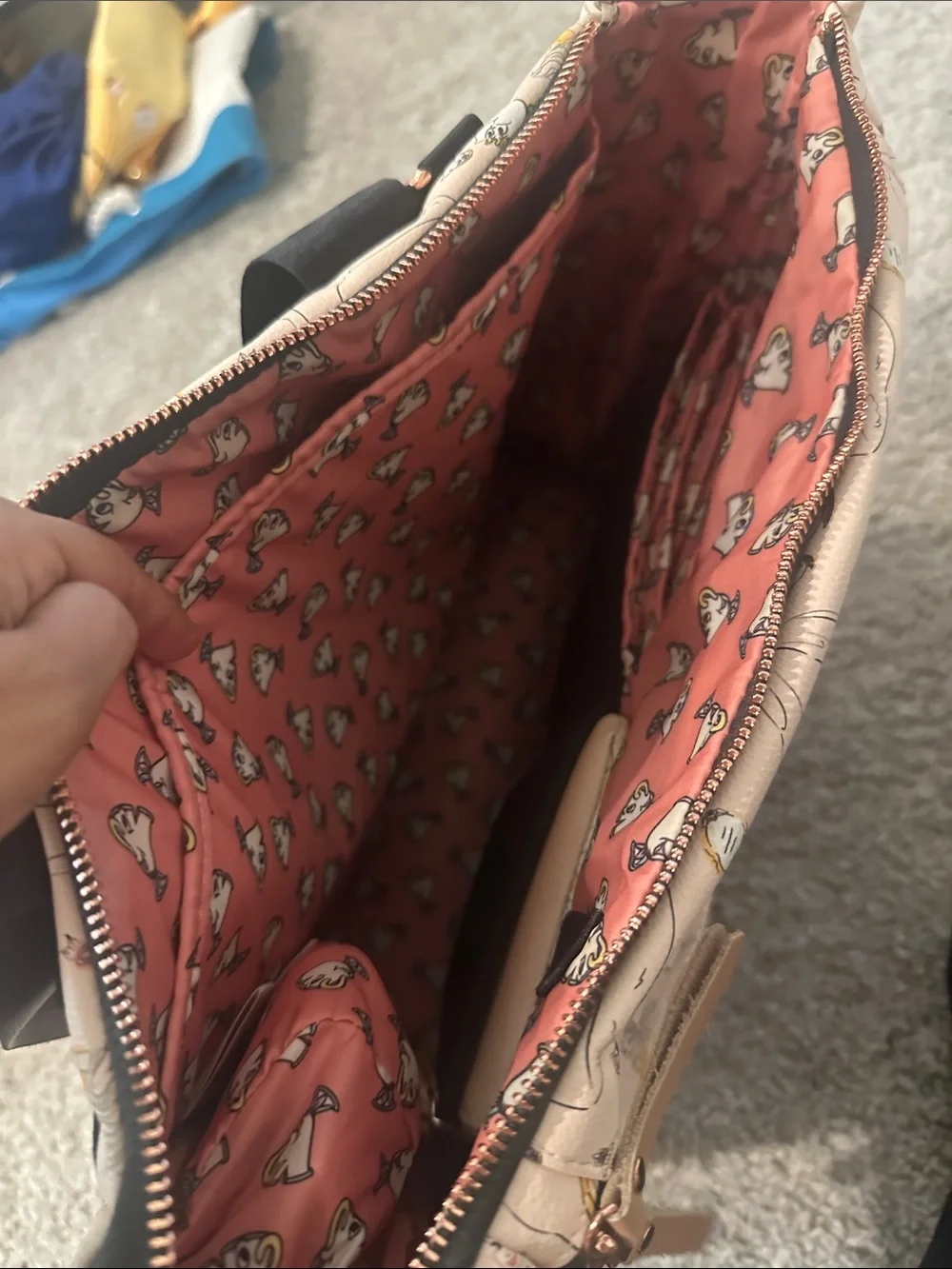 Petunia Pickle Bottom Cream and Black Disney Print Backpack - Picture 5 of 6